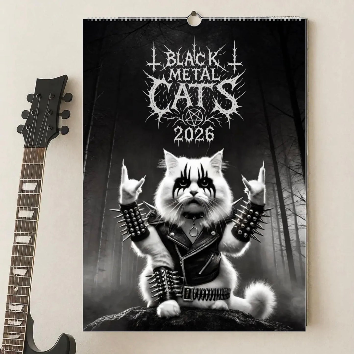 Black Metal Cats 2026 - Wall Calendar 2026