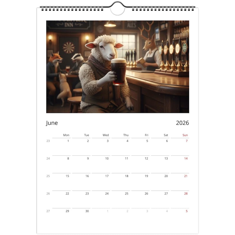 Sheep Calendar 2026 - Daily Activities