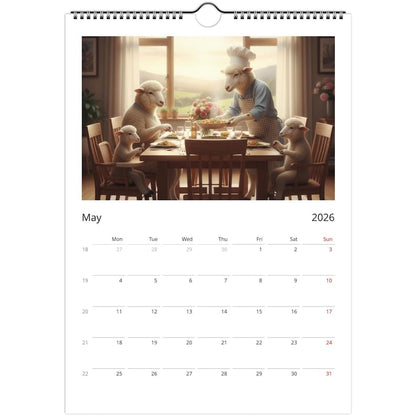 Sheep Calendar 2026 - Daily Activities